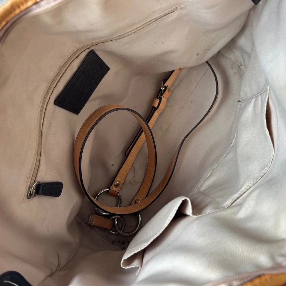 Coach Signature Gallery Tote Khaki Brown Monogram Shoulder Bag F19817